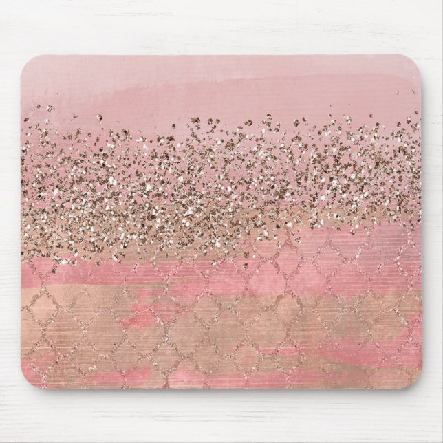 Tapis De Souris Parties scintillant rose vierge Marocaine Indienne (Devant)
