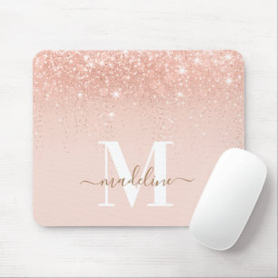 Tapis De Souris Parties scintillant Rosegold glamour Élégant Monog