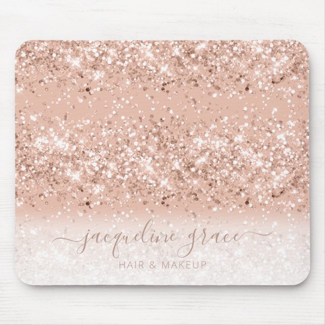Tapis De Souris Parties scintillant tendance Blush Rose Rose Rose  (Devant)