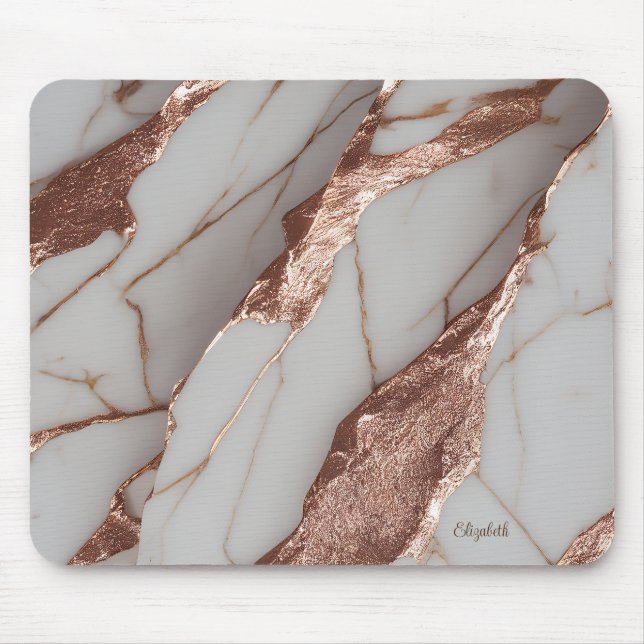 Tapis De Souris Parties scintillant tendance en cuivre marbre (Devant)