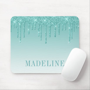 Tapis De Souris Parties scintillant Turquoise tendance moderne