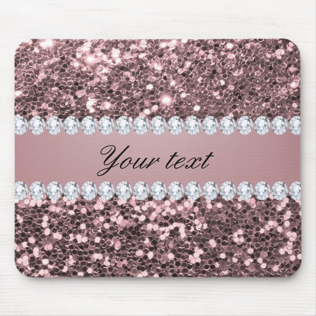 Tapis De Souris Parties scintillantes et diamants roses à la mode (Devant)