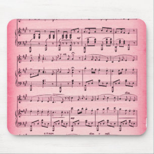 Tapis De Souris Partition musique rose