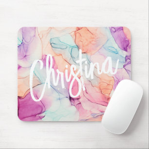 Tapis De Souris Pastel Colors Alcool Encre Motif de tôle Mousepad