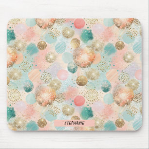 Tapis De Souris Pastel Confetti Parties scintillant Motif Abstrait