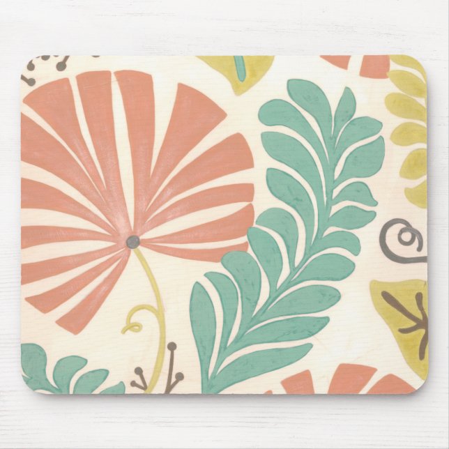 Tapis De Souris Pastel Floral Vines et Feuilles sur Arrière - plan (Devant)