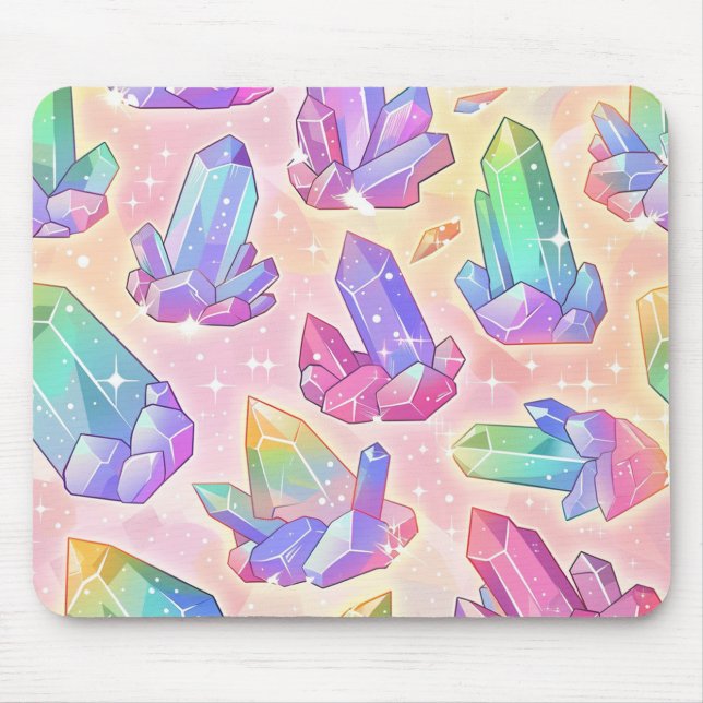 Tapis De Souris Pastel Goth Crystal Motif Gems Kawaii (Devant)