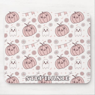 Tapis De Souris Pastel Pink Halloween Motif sans couture (2)