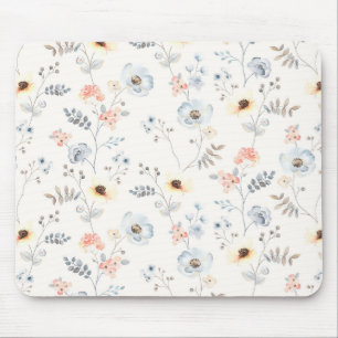 Tapis De Souris Pastel Poppy Floral Garden Motif