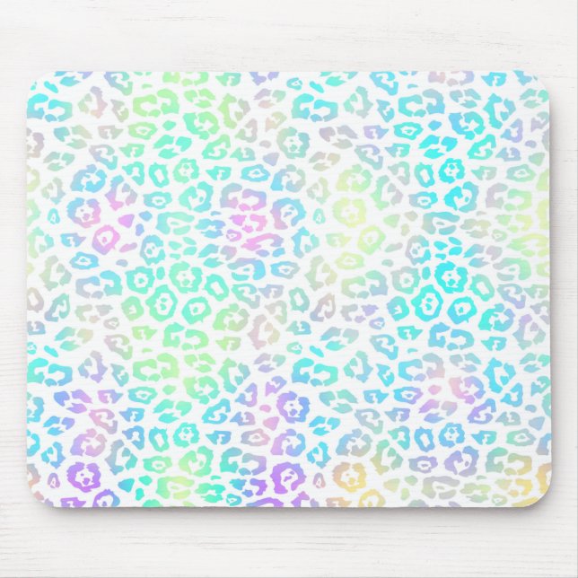 Tapis De Souris Pastel Rainbow Leopard Motif (Devant)