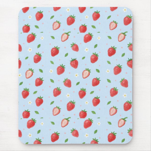 Tapis De Souris Pastel Strawberry Dreams Motif sans couture (Devant)