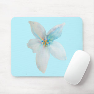 Tapis De Souris Pâte de fleur d'aquarelle à fleurs blanches