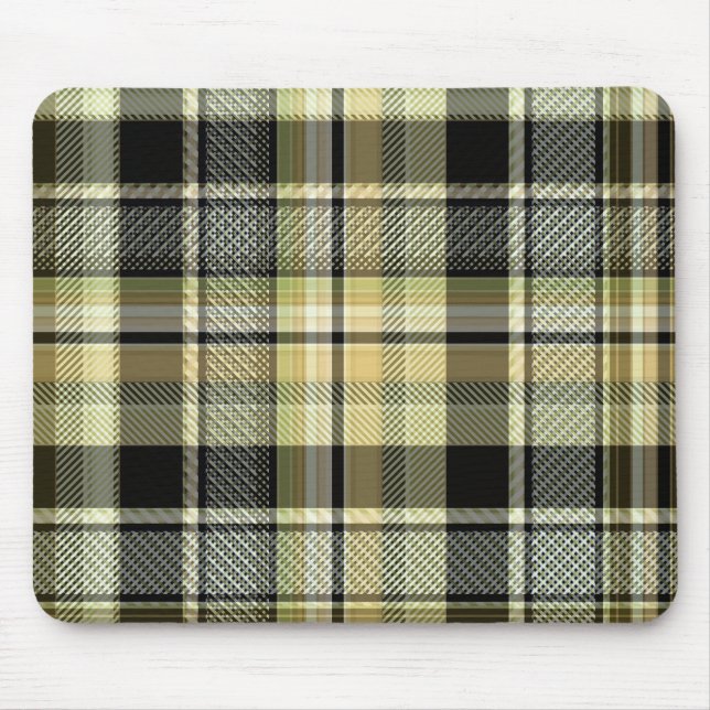 Tapis De Souris Pâte de tartan jaune-brun. (Devant)