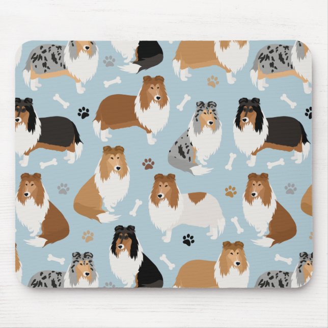 Tapis De Souris Pâtes et os de collie rugueux (Devant)