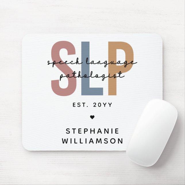 Tapis De Souris Pathologiste du langage SLP personnalisé (Avec souris)