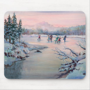 Tapis De Souris PATINAGE et FLOCONS DE NEIGE de GLACE par SHARON