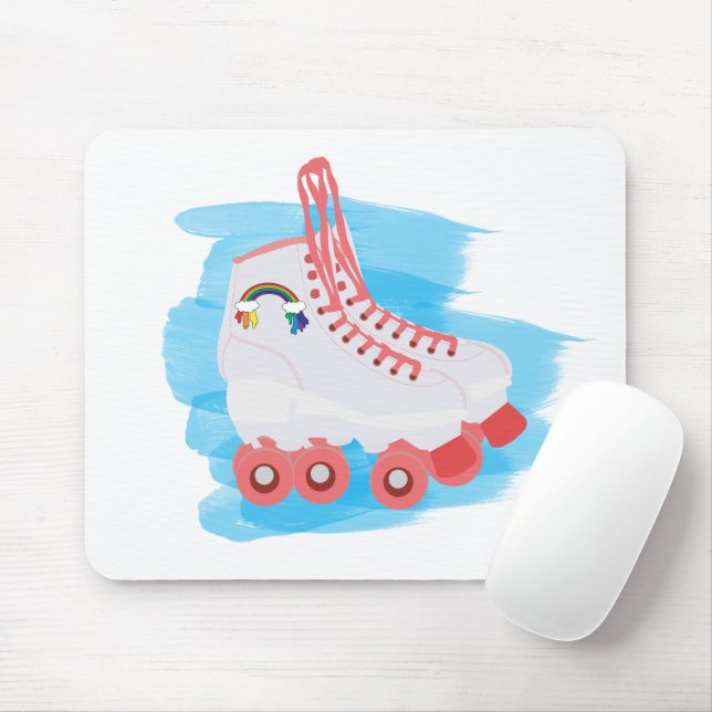 Tapis De Souris Patins à rouleaux avec éclaboussure d'aquarelle (Avec souris)