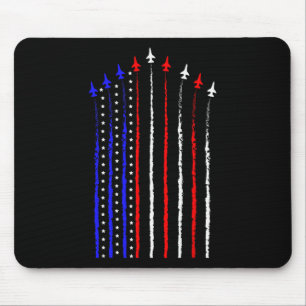 Tapis De Souris Patriot Juillet 4 Jets d'avion de chasse Drapeau U