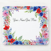 Patriotique Floral Mousepad
