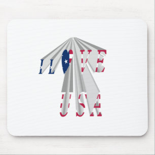 Tapis De Souris Patriotisme effarant : I Love USA Perspective Art