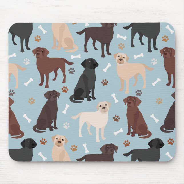 Tapis De Souris Patrouilles et os du Labrador Retriever (Devant)