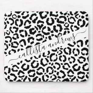Tapis De Souris Patteries du Black White Leopard animal