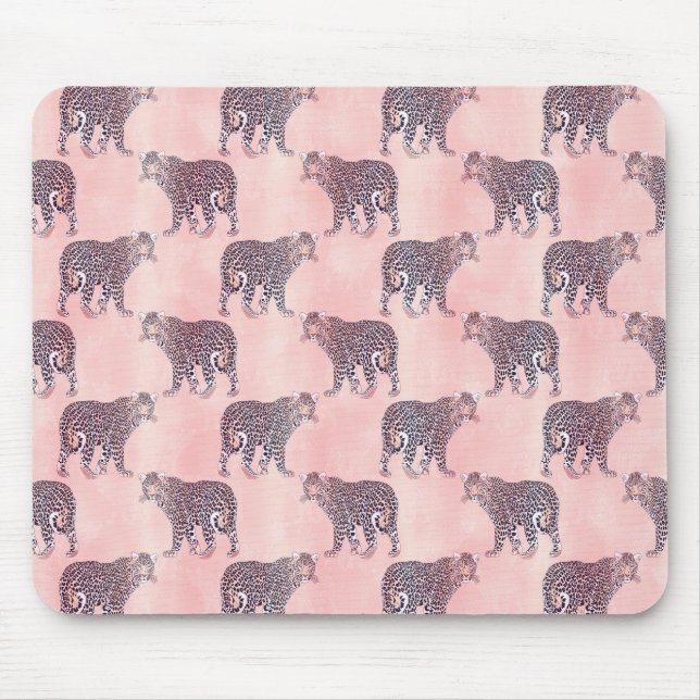 Tapis De Souris Patters animaux de rose moderne (Devant)