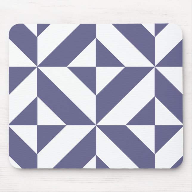 Tapis De Souris Patters Midnight Blue Geometric Deco Cube (Devant)