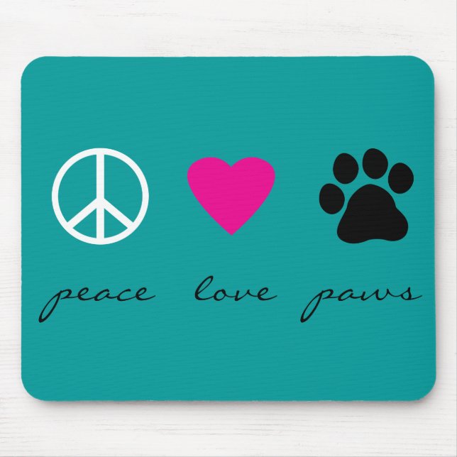 Tapis De Souris Pattes d'amour de paix (Devant)