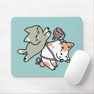 Tapis De Souris Pattounes et Jeux – Illustration de Chat Adorable