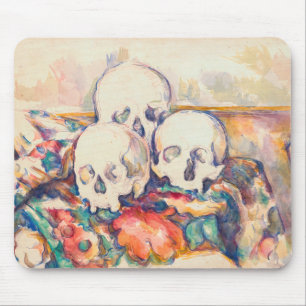 Tapis De Souris Paul Cezanne - Aquarelle à trois crânes