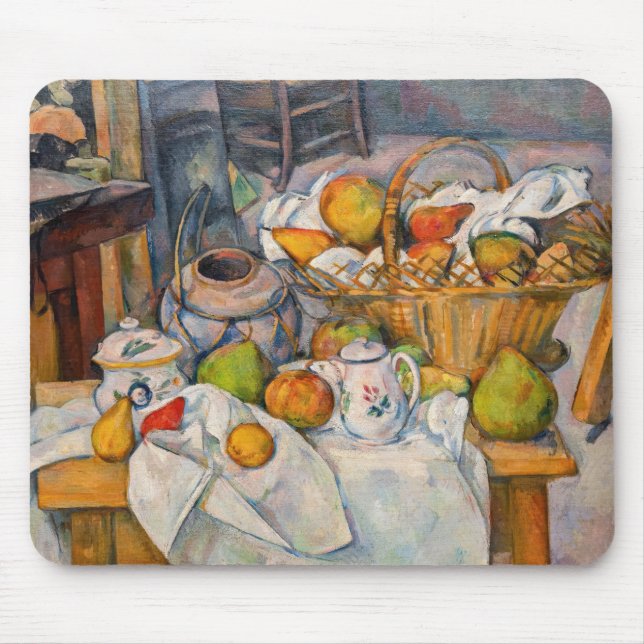 Tapis De Souris Paul Cezanne - La vie morte avec panier (Devant)