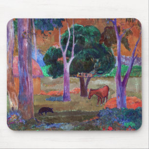 Tapis De Souris Paul Gauguin - Paysage avec un cochon et un cheval