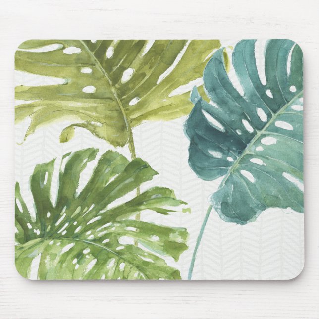 Tapis De Souris Paumes tropicales mélangées des verts | (Devant)