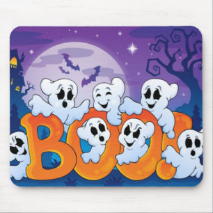 Tapis De Souris Pavé de la souris Halloween/scène hantée