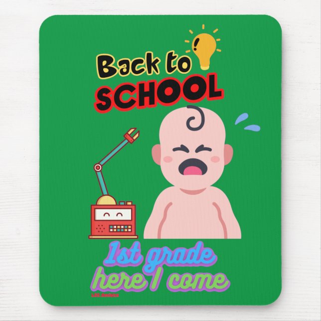 Tapis De Souris pavé de souris amusant "RETOUR À L'ÉCOLE" (Devant)