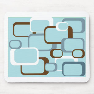 Tapis De Souris pavé de souris bleu rétro carré