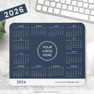 Tapis De Souris Pavé de souris Calendrier 2026 Marine Blue Busines