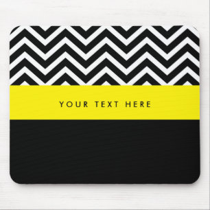 Tapis De Souris Pavé moderne Chevron Black & Jaune à la mode souri