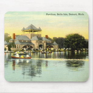 Tapis De Souris Pavillon, Belle Isle, Detroit Michigan 1915 Vinta
