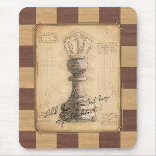 Tapis De Souris "Pawn King / Queen" Vintage Chess Chess Gig