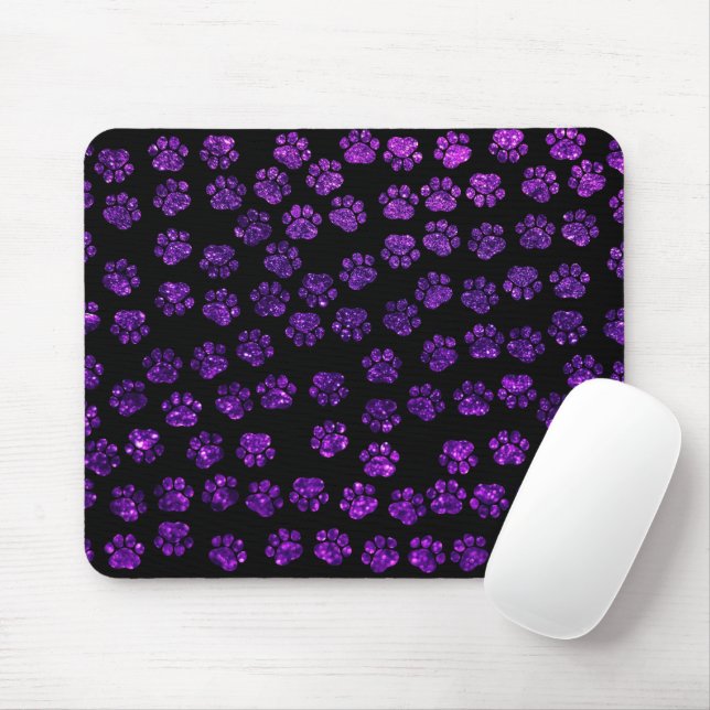 Tapis De Souris Paws pourpres, Paws Parties scintillant, Parties s (Avec souris)