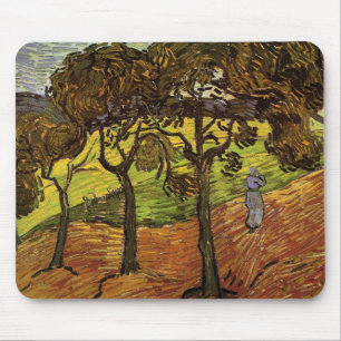 Tapis De Souris Paysage, Arbres et Personnages de Vincent van Gogh