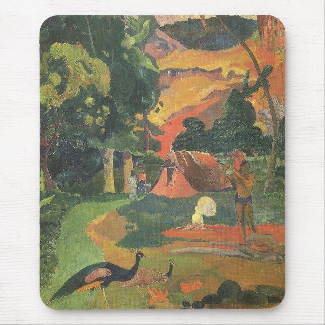 Tapis De Souris Paysage avec des paons par Paul Gauguin (Devant)