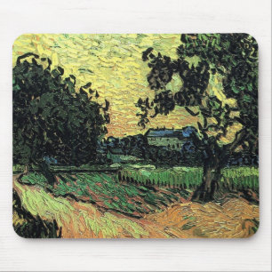 Tapis De Souris Paysage avec le Château d'Auvers par Vincent van G