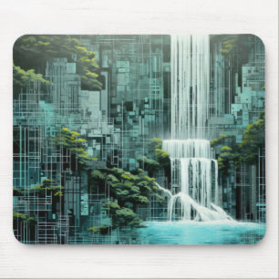 Tapis De Souris Paysage de cascade Peinture Art Décor