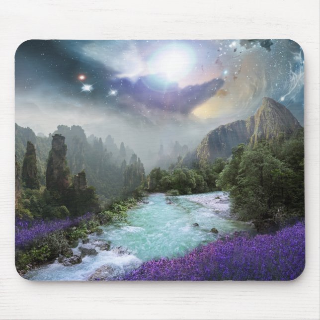 Tapis De Souris Paysage de nature mystique avec eau de précipitati (Devant)