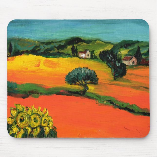 TAPIS DE SOURIS PAYSAGE DE TOSCANE AVEC DÉBORDEMENT (Devant)