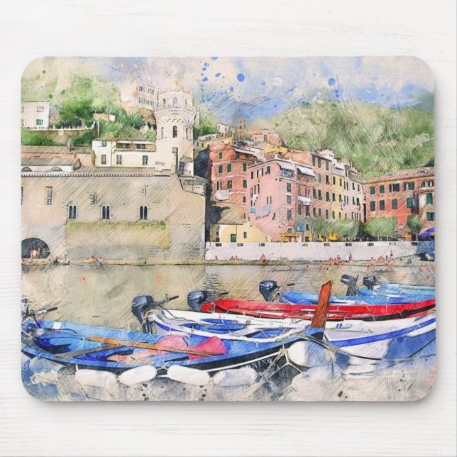 Tapis De Souris Paysage des bateaux (Devant)