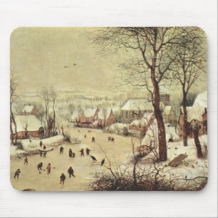 Tapis De Souris Paysage d'hiver avec un piège d'oiseau - 1565